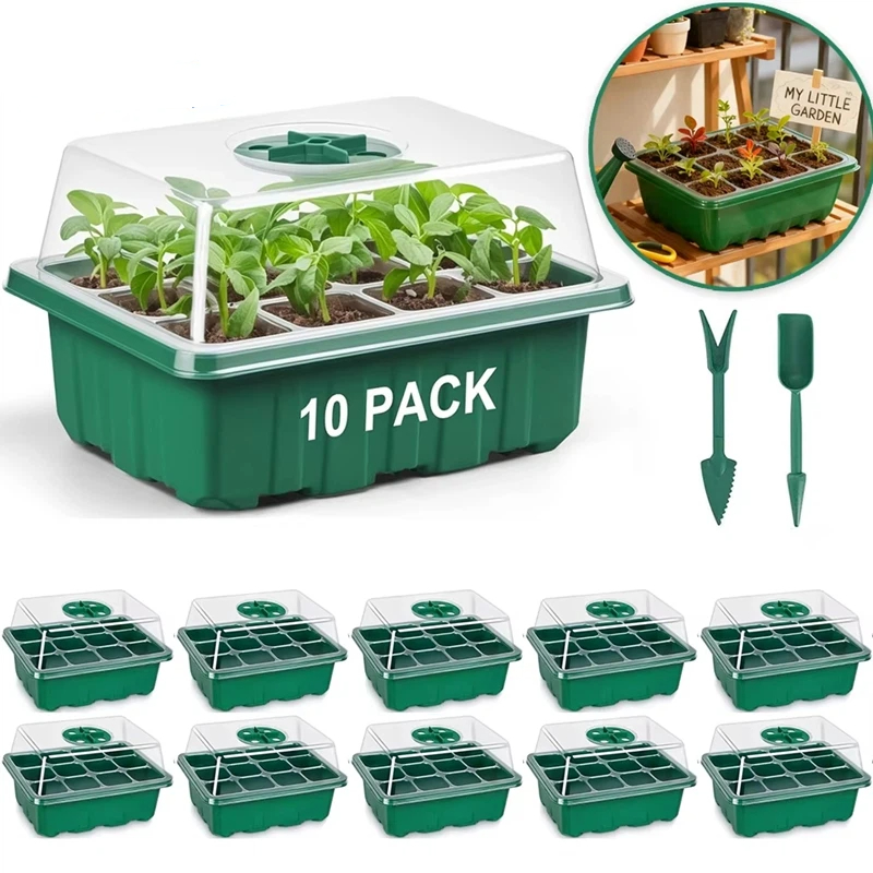 Dome Propagation Kit - Anzuchtschale Mini-Gewächshaus Keimungsset mit Feuchtigkeitskuppel Pflanzen-Keimschale